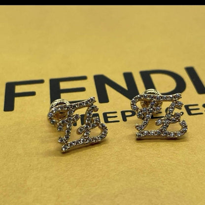 FENDI Earrings Gold Women Accessory Authentic