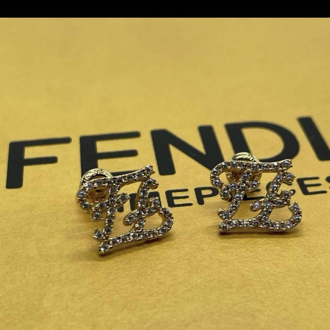 FENDI Earrings Gold Women Accessory Authentic