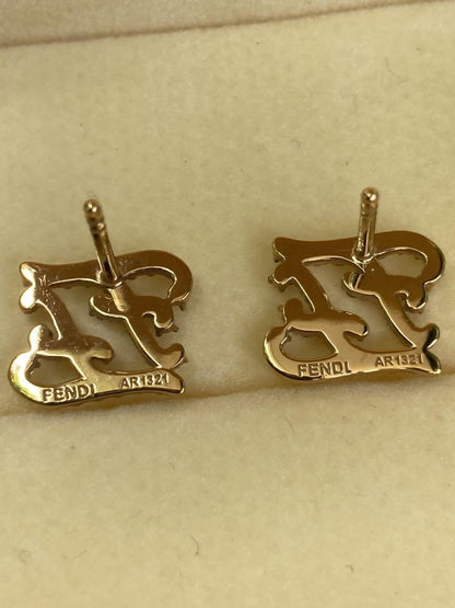 FENDI Earrings Gold Women Accessory Authentic