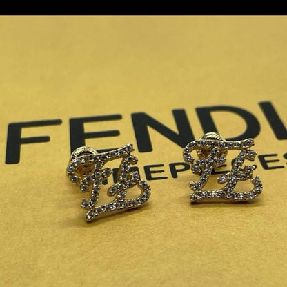 FENDI Earrings Gold Women Accessory Authentic