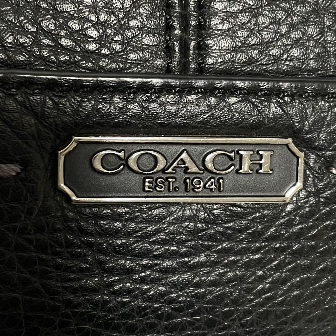 COACH Shoulder Bag Purse 2way Leather Black Authentic