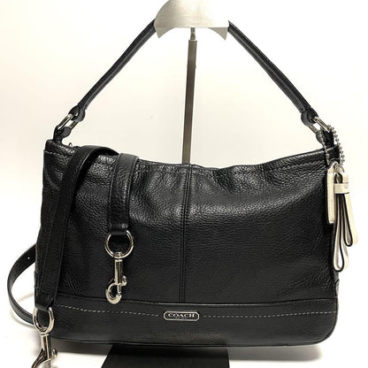 COACH Shoulder Bag Purse 2way Leather Black Authentic
