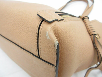 Chloe Hand Bag Tote Purse Leather Beige Authentic