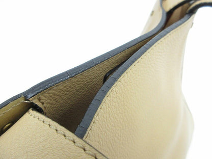 Chloe Hand Bag Tote Purse Leather Beige Authentic