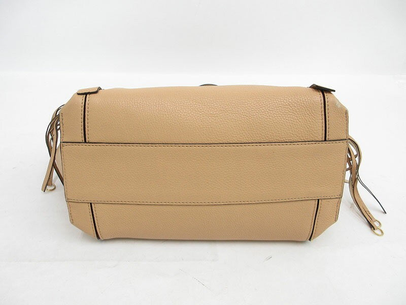 Chloe Hand Bag Tote Purse Leather Beige Authentic