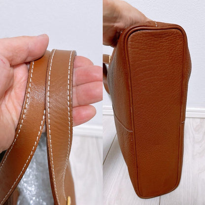 BURBERRYS Hand Bag Tote Purse Nova Check Leather Camel Authentic