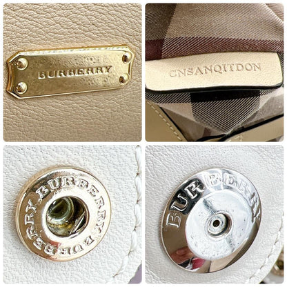 BURBERRY Shoulder Bag Purse Nova Check Leather Authentic