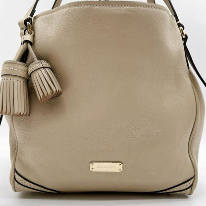 BURBERRY Shoulder Bag Purse Nova Check Leather Authentic