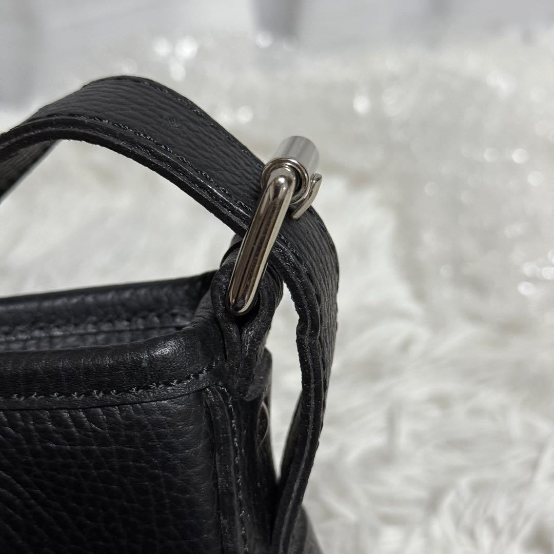 BURBERRY Shoulder Bag Purse Nova Check Leather Black Authentic