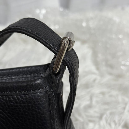 BURBERRY Shoulder Bag Purse Nova Check Leather Black Authentic