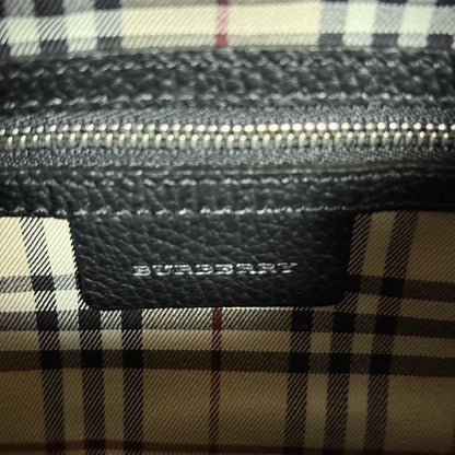 BURBERRY Shoulder Bag Purse Nova Check Leather Black Authentic