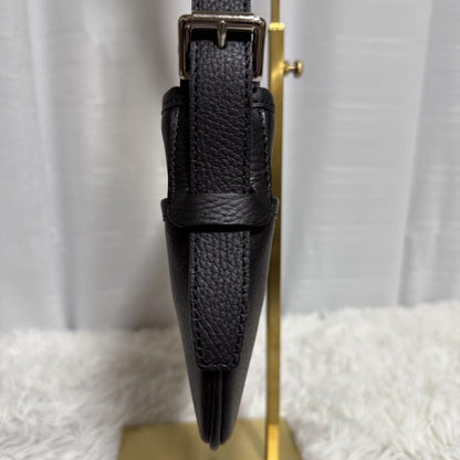 BURBERRY Shoulder Bag Purse Nova Check Leather Black Authentic
