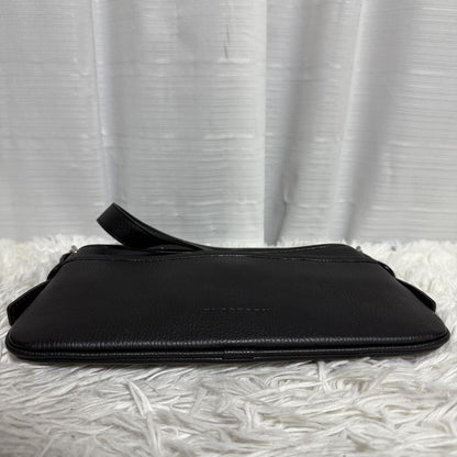 BURBERRY Shoulder Bag Purse Nova Check Leather Black Authentic
