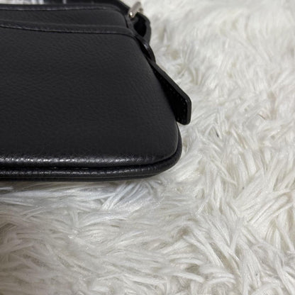 BURBERRY Shoulder Bag Purse Nova Check Leather Black Authentic