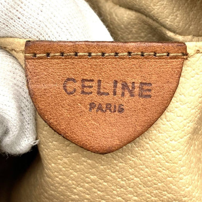CELINE Shoulder Bag Purse Macadam PVC Leather Beige Authentic