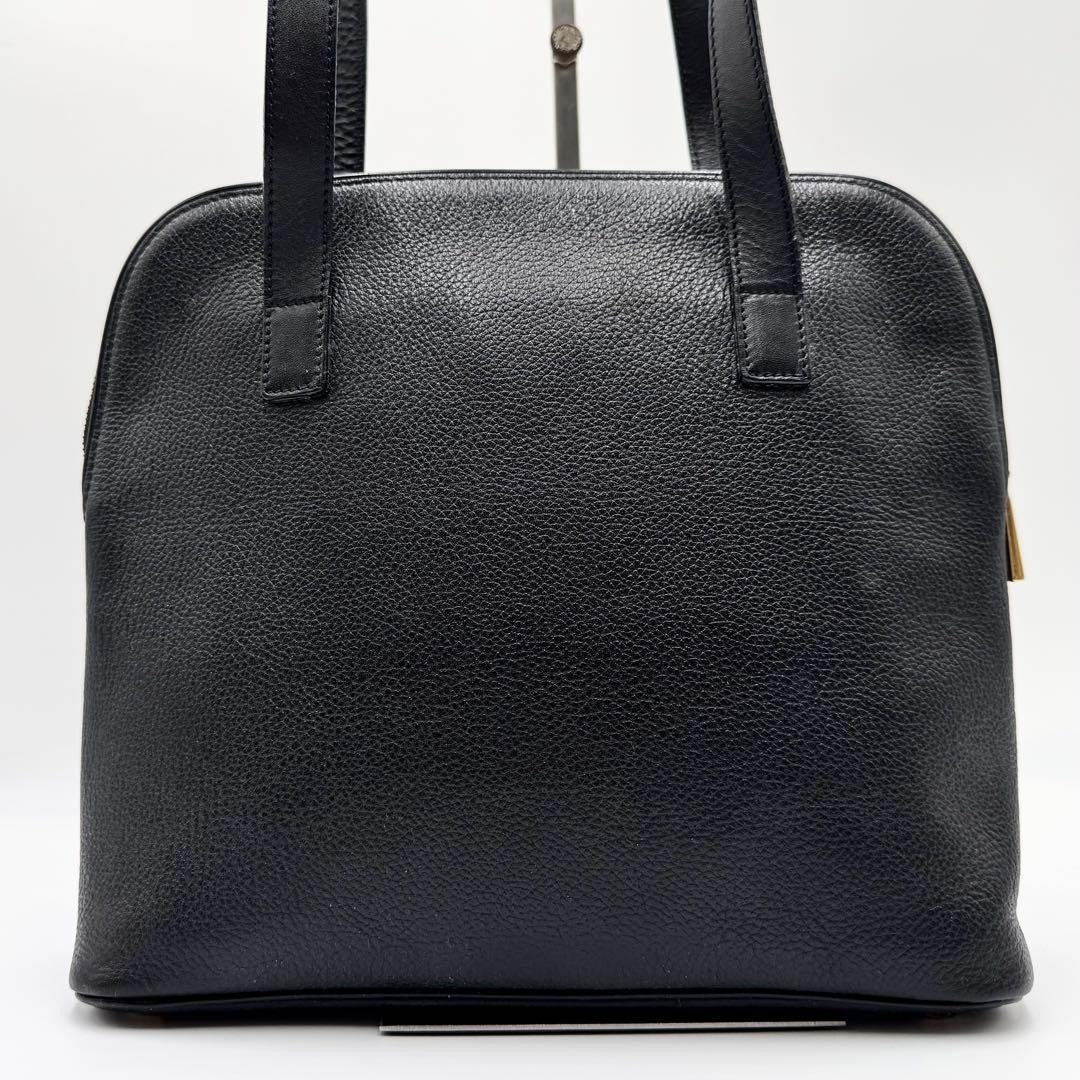 CELINE Shoulder Bag Purse Leather Black Authentic