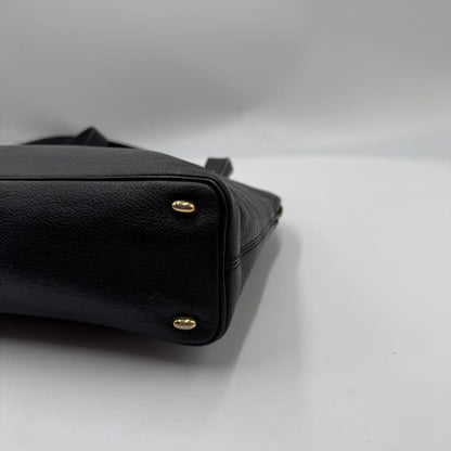 CELINE Shoulder Bag Purse Leather Black Authentic