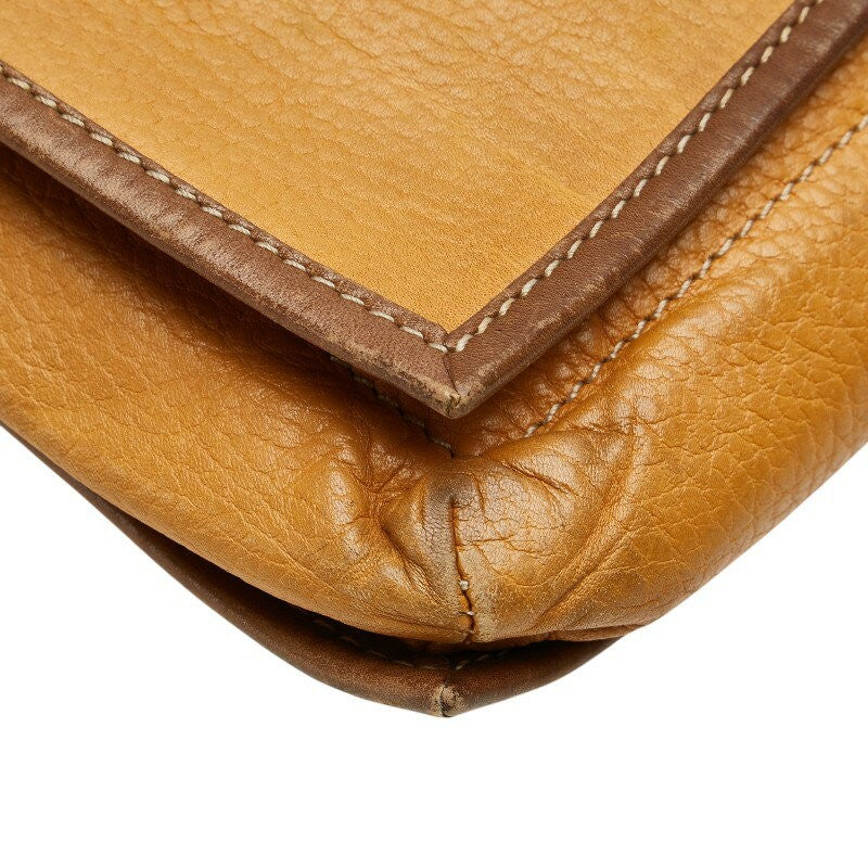 LOEWE Shoulder Bag Purse Anagram Leather Brown Authentic