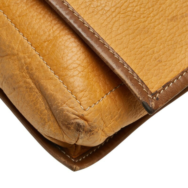LOEWE Shoulder Bag Purse Anagram Leather Brown Authentic