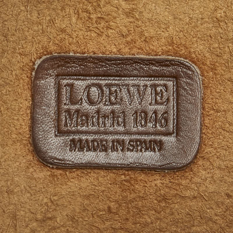 LOEWE Shoulder Bag Purse Anagram Leather Brown Authentic