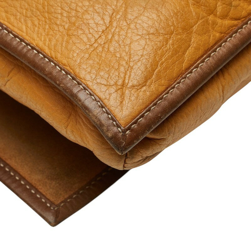 LOEWE Shoulder Bag Purse Anagram Leather Brown Authentic