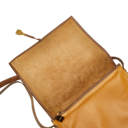LOEWE Shoulder Bag Purse Anagram Leather Brown Authentic
