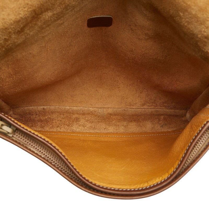 LOEWE Shoulder Bag Purse Anagram Leather Brown Authentic
