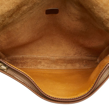 LOEWE Shoulder Bag Purse Anagram Leather Brown Authentic