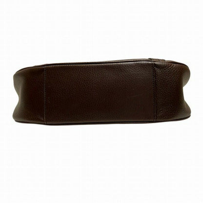 Salvatore Ferragamo Shoulder Bag Purse Leather Dark Brown Authentic