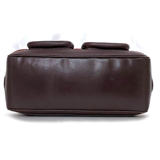 LOEWE Hand Bag Tote Purse Anagram Leather Suede Bordeaux Authentic