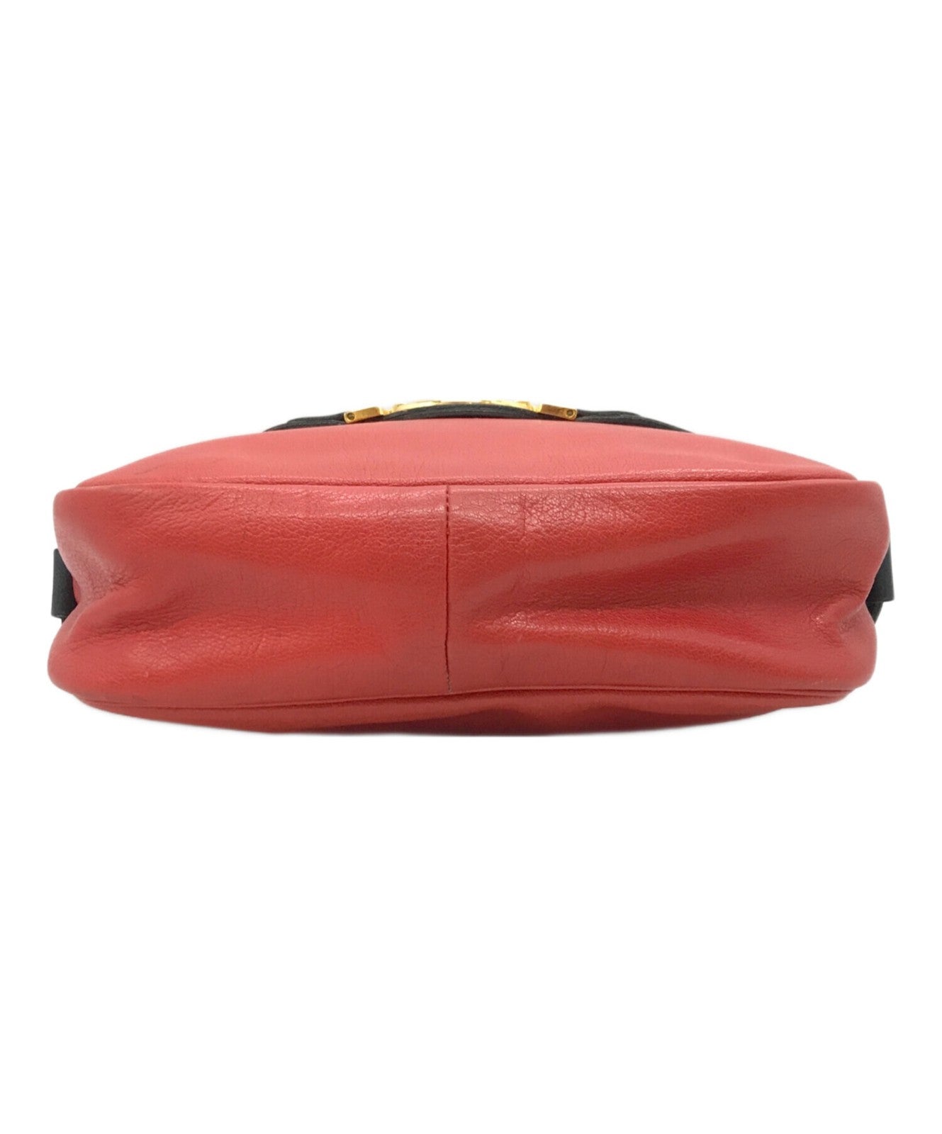 Christian Dior Shoulder Bag Purse CD Leather Red Authentic