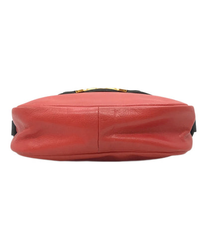 Christian Dior Shoulder Bag Purse CD Leather Red Authentic