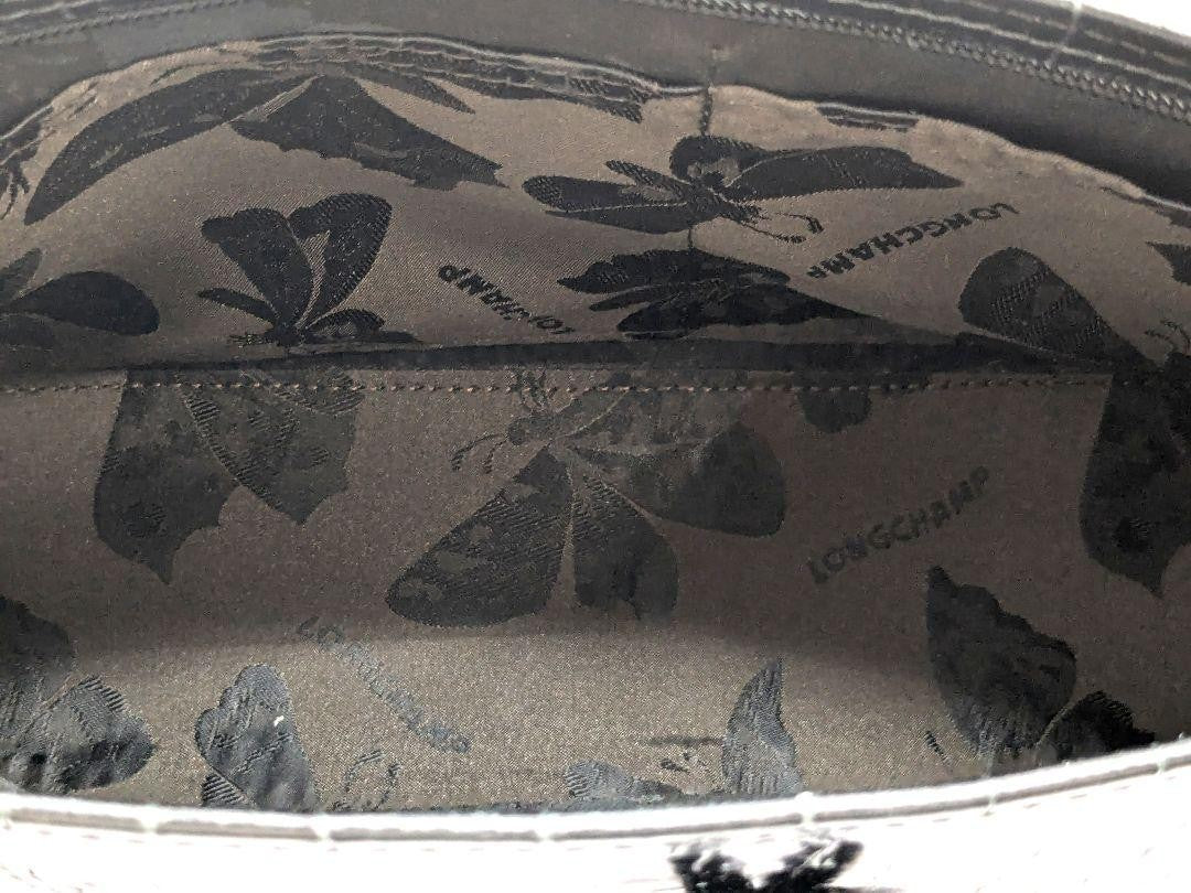 Longchamp Shoulder Bag Purse Leather Black Authentic