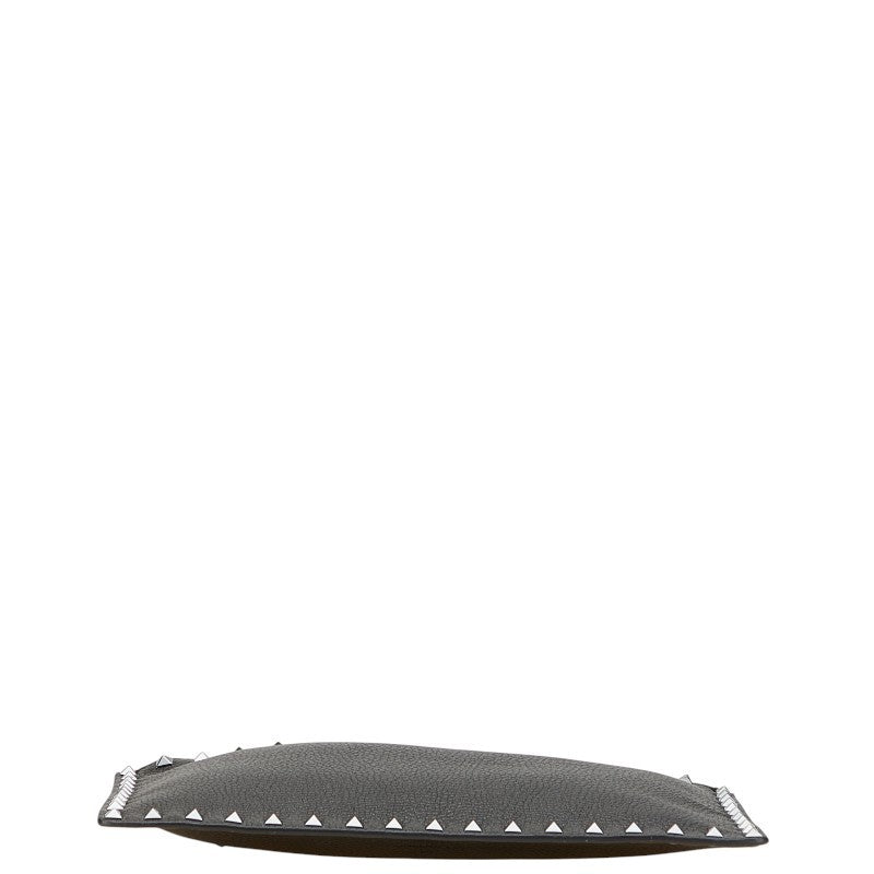Valentino Clutch Bag Second Bag Rockstuds Leather Black Authentic