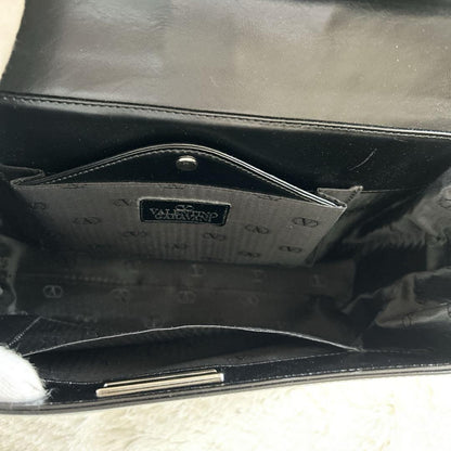 Valentino Garavani Shoulder Bag Purse Leather Black Authentic