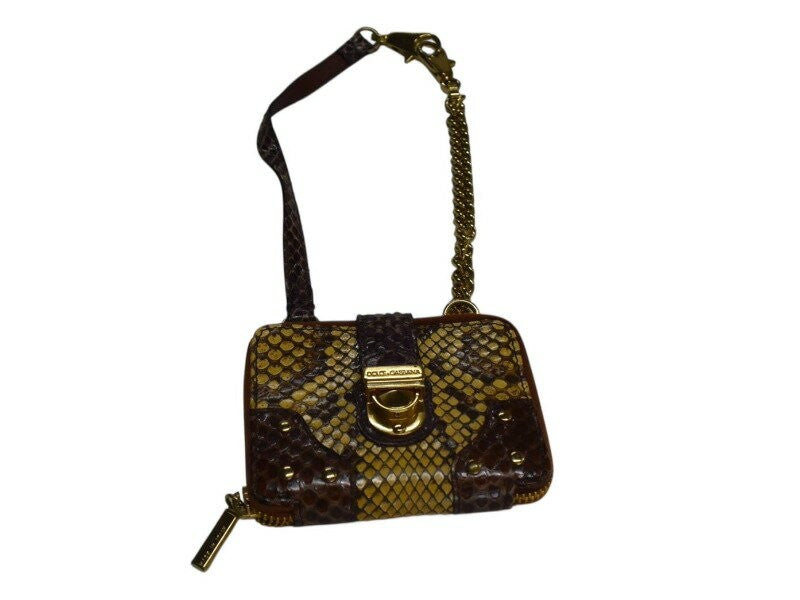 Dolce & Gabbana Hand Bag Tote Purse Leather Brown Authentic