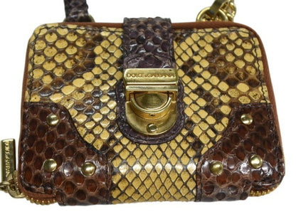 Dolce & Gabbana Hand Bag Tote Purse Leather Brown Authentic