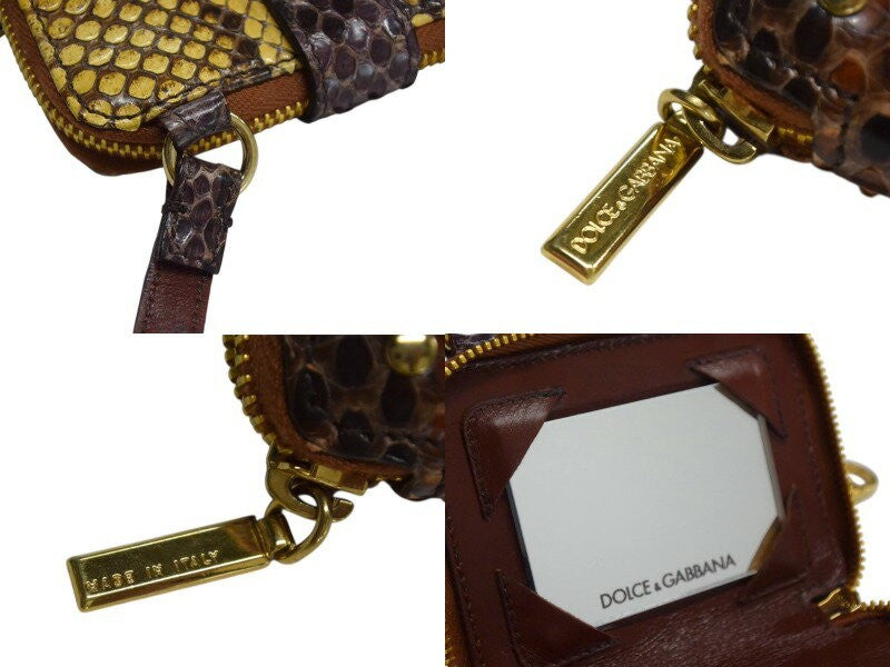 Dolce & Gabbana Hand Bag Tote Purse Leather Brown Authentic