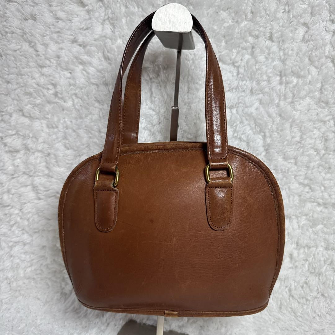 COACH Hand Bag Tote Purse Old Leather Brown Authentic