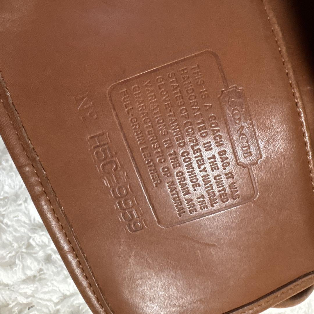 COACH Hand Bag Tote Purse Old Leather Brown Authentic