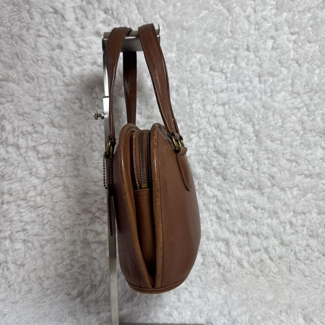 COACH Hand Bag Tote Purse Old Leather Brown Authentic