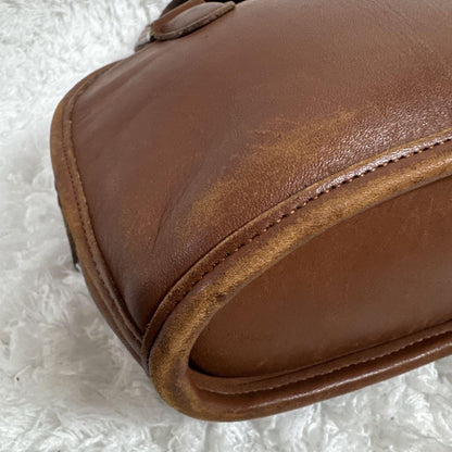 COACH Hand Bag Tote Purse Old Leather Brown Authentic