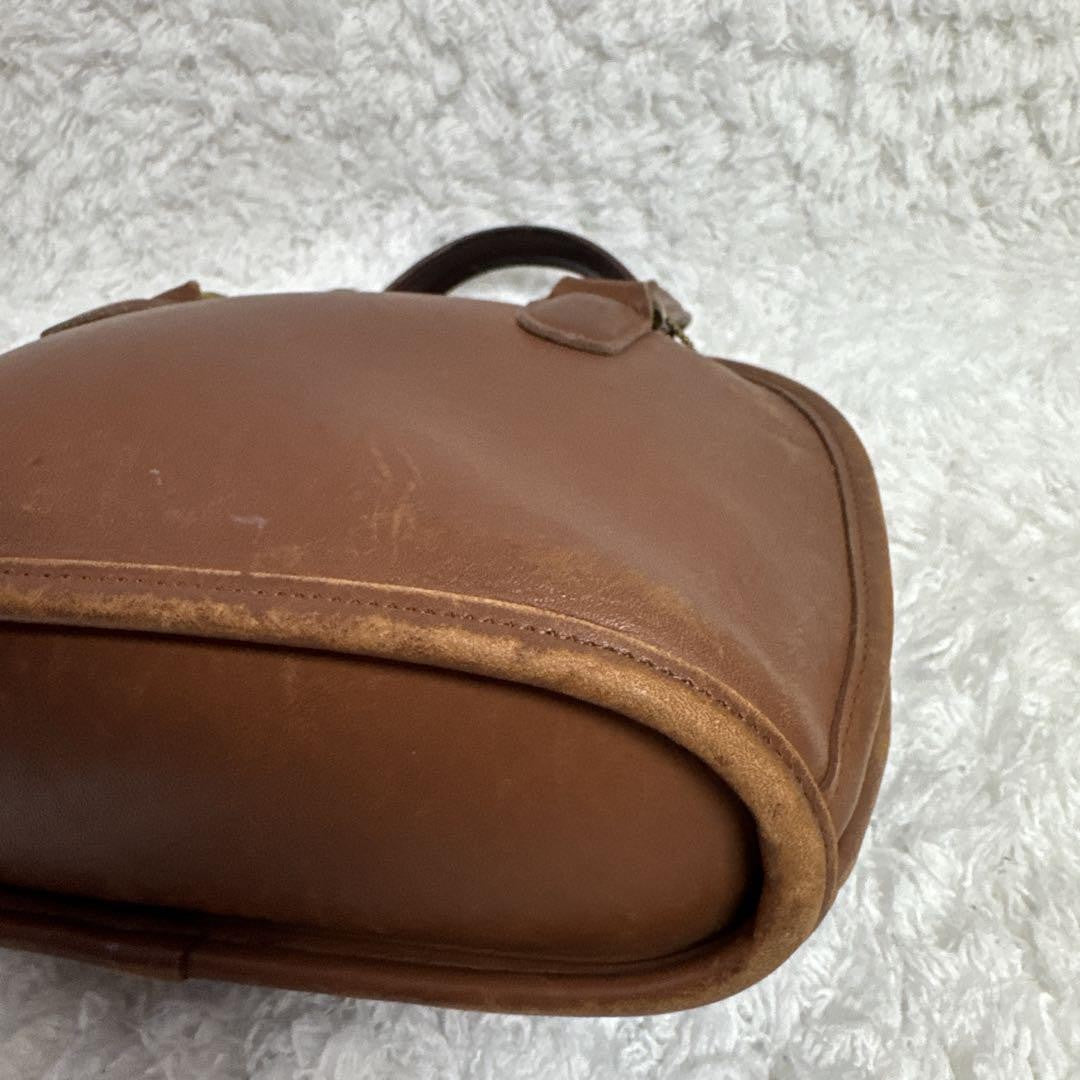 COACH Hand Bag Tote Purse Old Leather Brown Authentic
