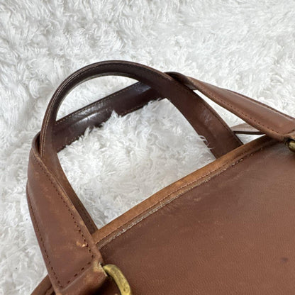 COACH Hand Bag Tote Purse Old Leather Brown Authentic