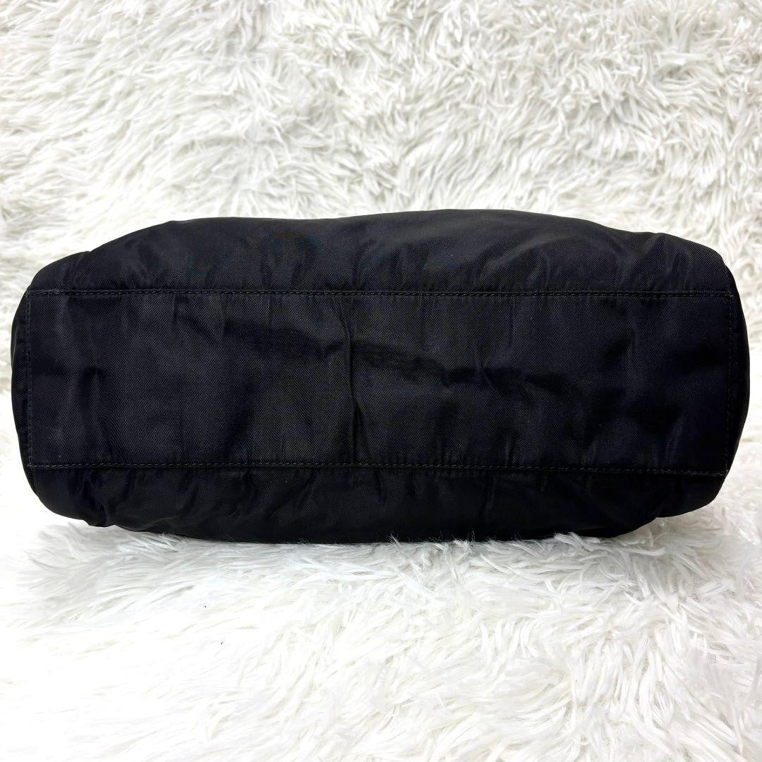 PRADA Hand Bag Tote Purse Logo Nylon Black Authentic