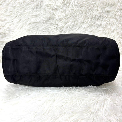 PRADA Hand Bag Tote Purse Logo Nylon Black Authentic