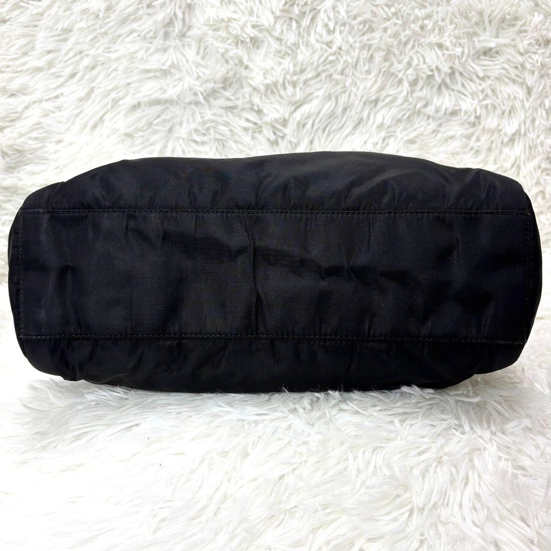 PRADA Hand Bag Tote Purse Logo Nylon Black Authentic
