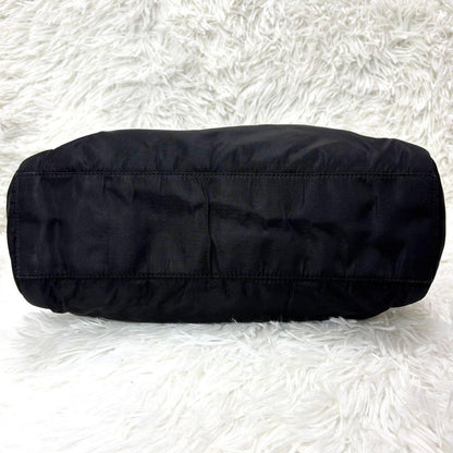 PRADA Hand Bag Tote Purse Logo Nylon Black Authentic