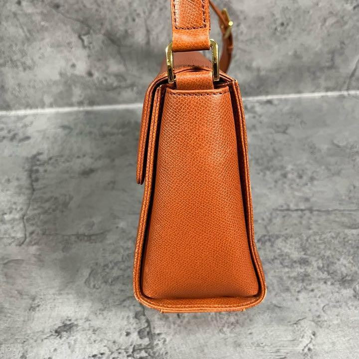 Valentino Garavani Shoulder Bag Purse Logo Leather Brown Authentic