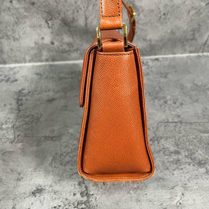 Valentino Garavani Shoulder Bag Purse Logo Leather Brown Authentic